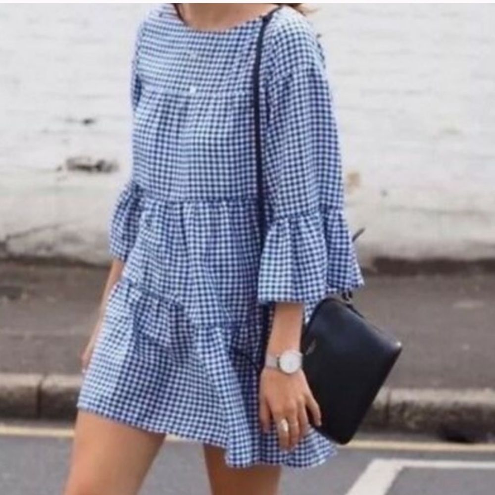 Zara Blue Gingham Dress